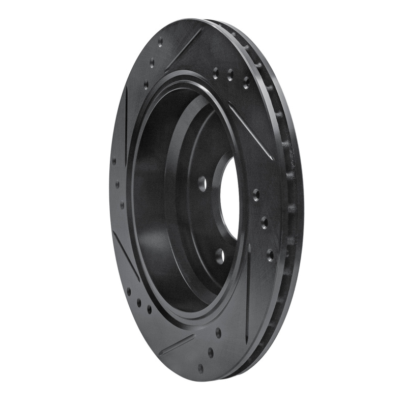 BMW 540I Brake Rotor (1) - Rear Right - R1 Concepts - Drilled & Slotted - Black - `96-`03